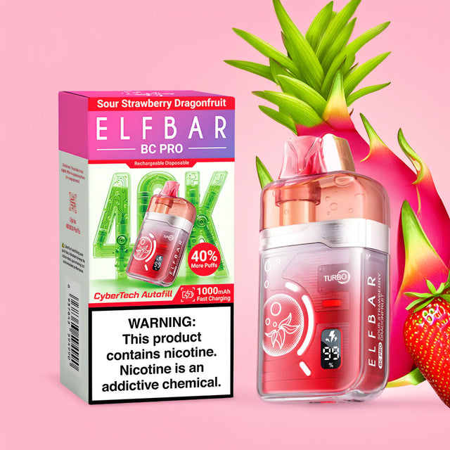 Elf Bar BC 40000 Pro – Sour Strawberry Dragonfruit 5%
